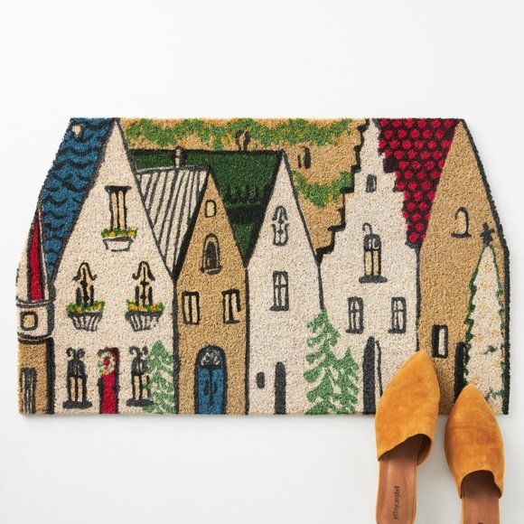 Anthropologie Accents Anthropologie Holiday Village Door Mat Poshmark